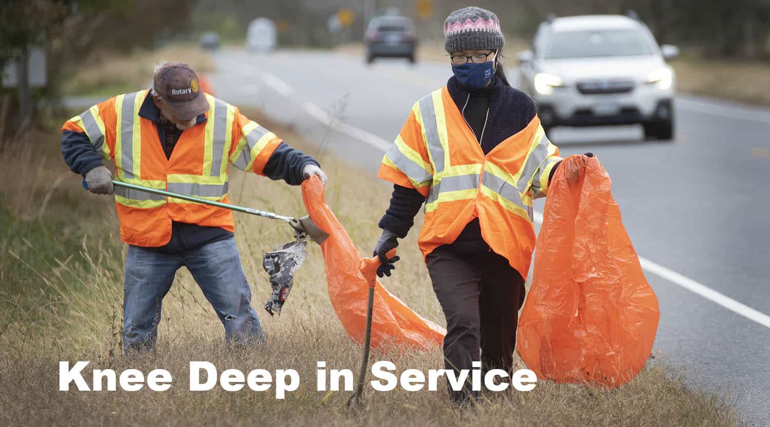 Rotarians Clean Highway during service project